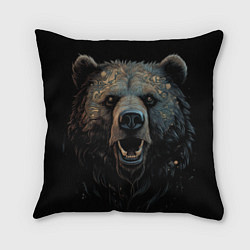 Подушка квадратная Мощный медведь, цвет: 3D-принт