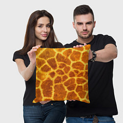 Подушка квадратная Шкура жирафа - текстура, цвет: 3D-принт — фото 2