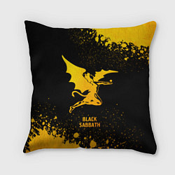 Подушка квадратная Black Sabbath - gold gradient, цвет: 3D-принт