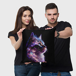 Подушка квадратная Галактический кот, цвет: 3D-принт — фото 2