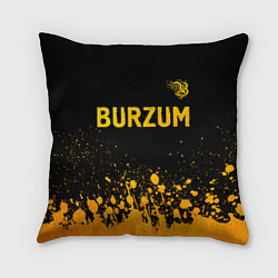 Подушка квадратная Burzum - gold gradient: символ сверху, цвет: 3D-принт