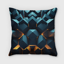 Подушка квадратная Объемные неровные плиты, цвет: 3D-принт