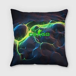 Подушка квадратная CSGO green neon, цвет: 3D-принт