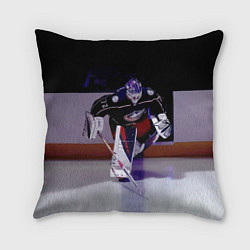 Подушка квадратная Sergey Bobrovsky - goalkeeper - Columbus blue jack, цвет: 3D-принт