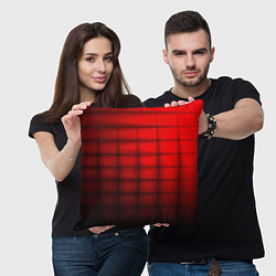 Подушка квадратная Просто красно-черная клетка, цвет: 3D-принт — фото 2