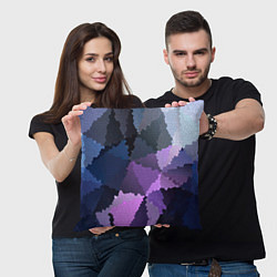 Подушка квадратная Сине розовый мозаичный узор, цвет: 3D-принт — фото 2