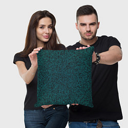 Подушка квадратная Паттерн мозаика зелёный, цвет: 3D-принт — фото 2