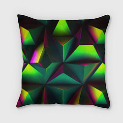 Подушка квадратная Зеленый калейдоскоп абстракция, цвет: 3D-принт