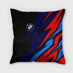 Подушка квадратная BMW - m colors and black, цвет: 3D-принт