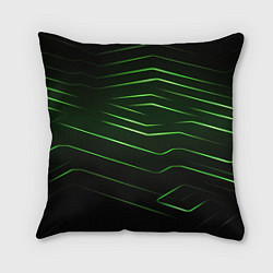 Подушка квадратная Green abstract dark background