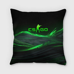 Подушка квадратная CSGO neon green logo, цвет: 3D-принт