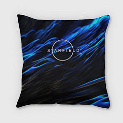 Подушка квадратная Starfield logo blue background