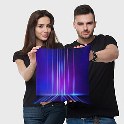 Подушка квадратная Neon glow - vaporwave - strips, цвет: 3D-принт — фото 2