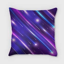 Подушка квадратная Неоновый звездопад - полосы, цвет: 3D-принт
