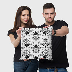Подушка квадратная Royal Lily - pattern, цвет: 3D-принт — фото 2