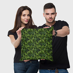 Подушка квадратная Листья папоротника паттерн, цвет: 3D-принт — фото 2