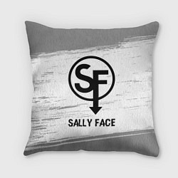 Подушка квадратная Sally Face glitch на светлом фоне, цвет: 3D-принт