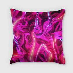 Подушка квадратная Pink neon abstract, цвет: 3D-принт