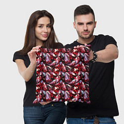Подушка квадратная Рубиновый паттерн, цвет: 3D-принт — фото 2