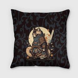 Подушка квадратная Кот якудза - японский воин, цвет: 3D-принт