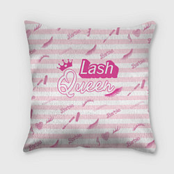 Подушка квадратная Lash queen - pink Barbie pattern, цвет: 3D-принт