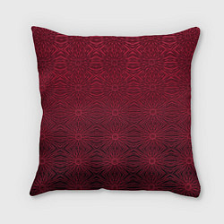 Подушка квадратная Изысканный красный узорчатый, цвет: 3D-принт