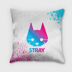 Подушка квадратная Stray neon gradient style, цвет: 3D-принт