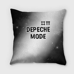 Подушка квадратная Depeche Mode glitch на светлом фоне: символ сверху, цвет: 3D-принт