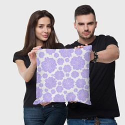 Подушка квадратная Крупные стилизованные цветы, цвет: 3D-принт — фото 2