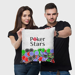 Подушка квадратная Poker - игра для удачливых, цвет: 3D-принт — фото 2