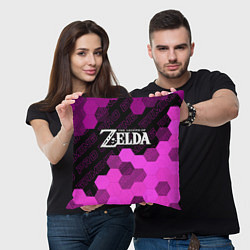 Подушка квадратная Zelda pro gaming посередине, цвет: 3D-принт — фото 2