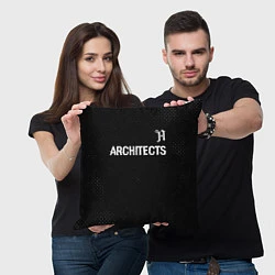 Подушка квадратная Architects glitch на темном фоне: символ сверху, цвет: 3D-принт — фото 2