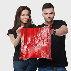 Подушка квадратная Кровь на белом, цвет: 3D-принт — фото 2