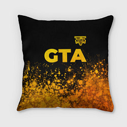 Подушка квадратная GTA - gold gradient посередине, цвет: 3D-принт