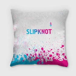 Подушка квадратная Slipknot neon gradient style посередине, цвет: 3D-принт
