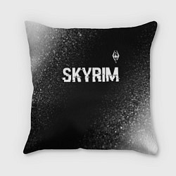 Подушка квадратная Skyrim glitch на темном фоне посередине, цвет: 3D-принт