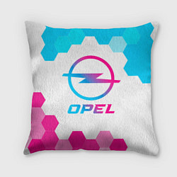 Подушка квадратная Opel neon gradient style, цвет: 3D-принт