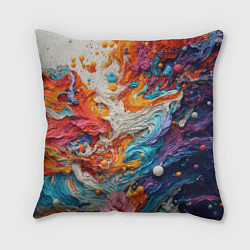 Подушка квадратная Абстракция из гуаши, цвет: 3D-принт