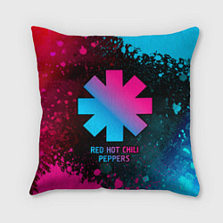 Подушка квадратная Red Hot Chili Peppers - neon gradient, цвет: 3D-принт