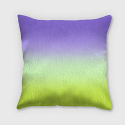 Подушка квадратная Фиолетовый мятный и желто-зеленый градиент, цвет: 3D-принт
