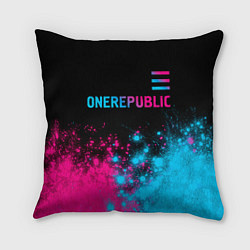 Подушка квадратная OneRepublic - neon gradient посередине, цвет: 3D-принт