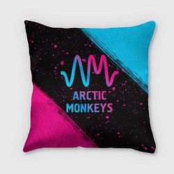 Подушка квадратная Arctic Monkeys - neon gradient, цвет: 3D-принт