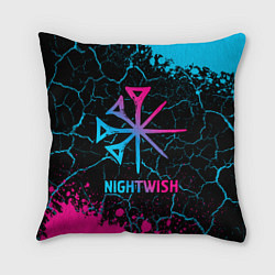 Подушка квадратная Nightwish - neon gradient, цвет: 3D-принт