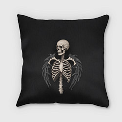 Подушка квадратная Необычный скелет с крыльями, цвет: 3D-принт