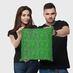 Подушка квадратная Белые пузырьки на зелёном фоне, цвет: 3D-принт — фото 2