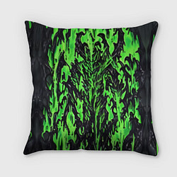 Подушка квадратная Демонический доспех зелёный, цвет: 3D-принт