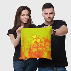 Подушка квадратная Stalker yellow flame, цвет: 3D-принт — фото 2