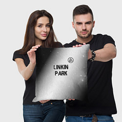 Подушка квадратная Linkin Park glitch на светлом фоне посередине, цвет: 3D-принт — фото 2