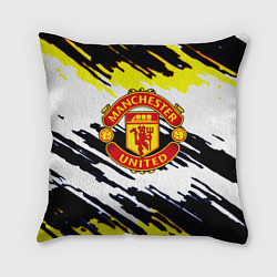 Подушка квадратная Манчестер Юнайтед клуб краски, цвет: 3D-принт