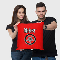 Подушка квадратная Slipknot пентаграмма, цвет: 3D-принт — фото 2